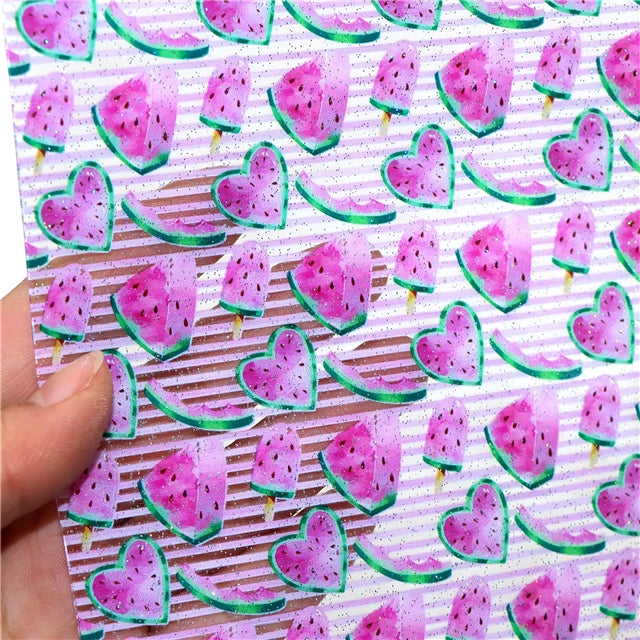 Watermelon Printed See Through Sheet  Clear Transparent Sheet FeeFiFauxLeather
