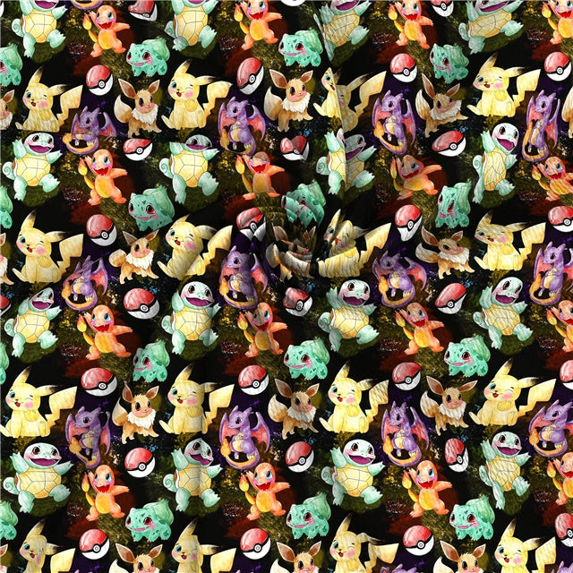 Pokemon Textured Liverpool/ Bullet Fabric FeeFiFauxLeather