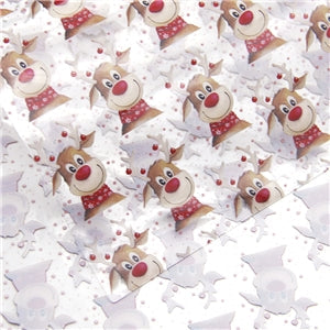Reindeer Printed See Through, Clear, Transparent Sheet FeeFiFauxLeather