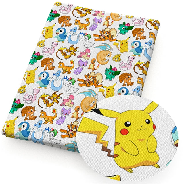 Pokemon Textured Liverpool/ Bullet Fabric FeeFiFauxLeather