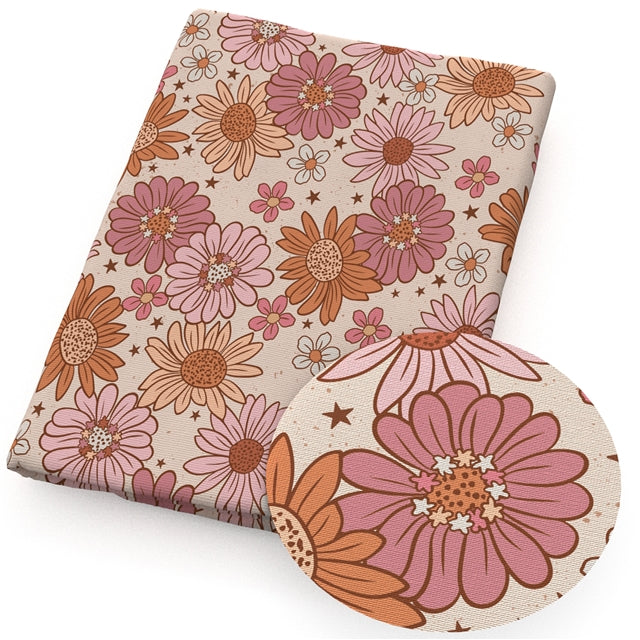 Flowers Textured Liverpool/ Bullet Fabric FeeFiFauxLeather