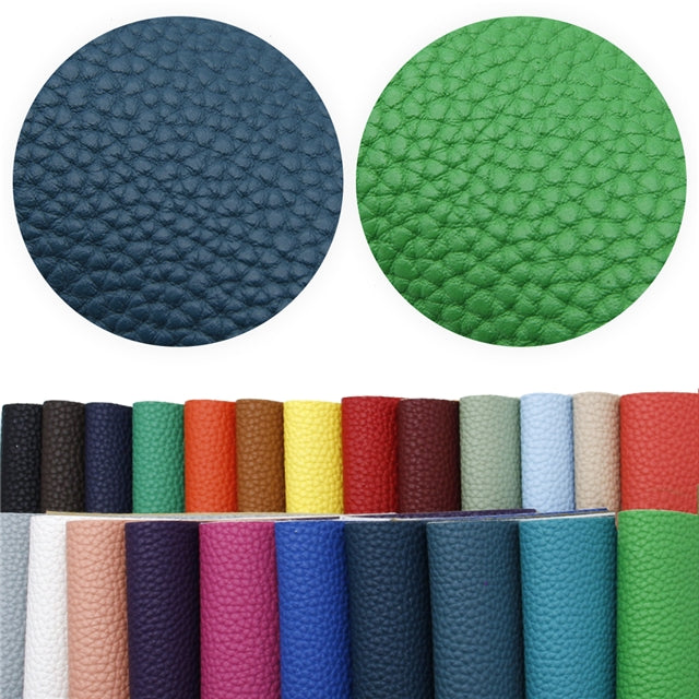 Solid Small Litchi Printed Faux Leather Sheet FeeFiFauxLeather