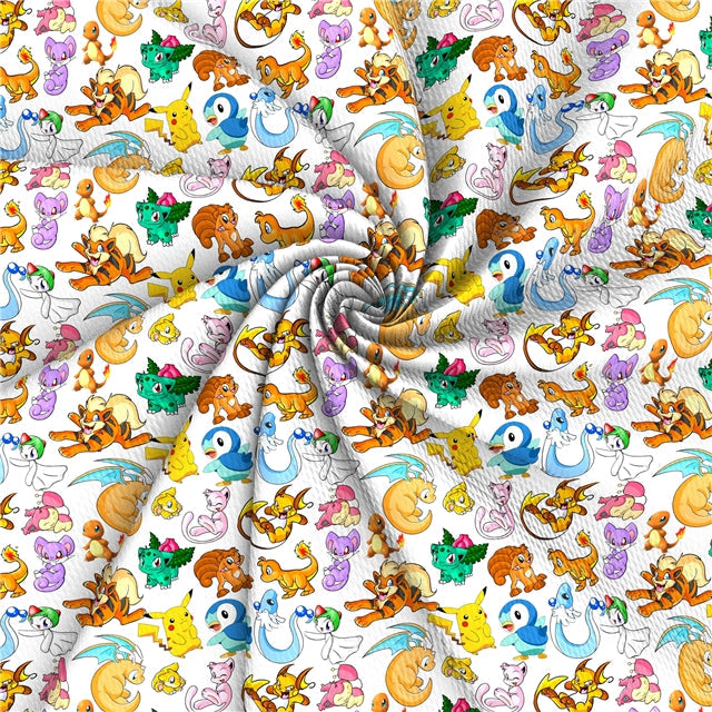 Pokemon Textured Liverpool/ Bullet Fabric FeeFiFauxLeather