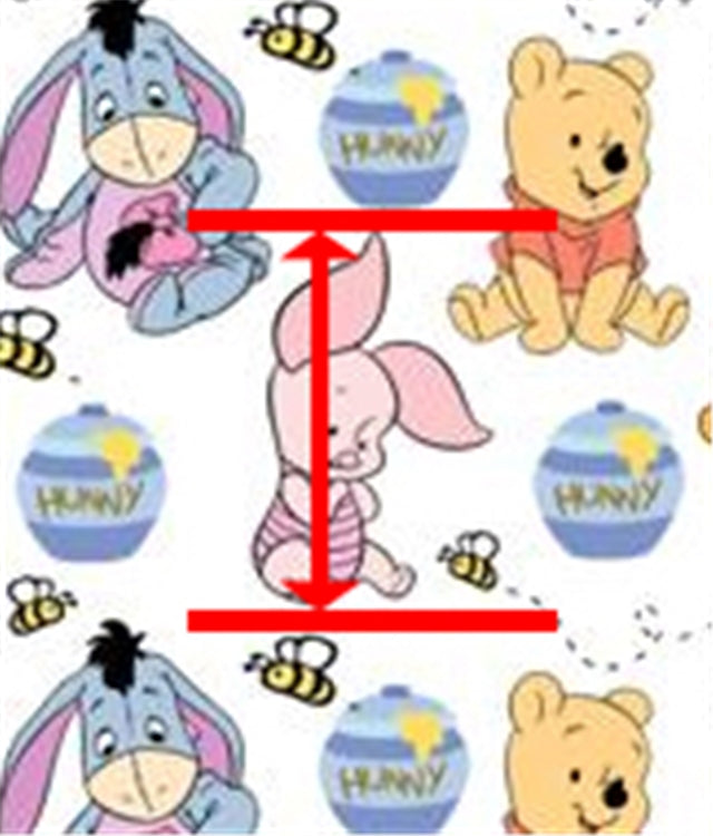 Winnie the Pooh Piglet Litchi Printed Faux Leather Sheet FeeFiFauxLeather