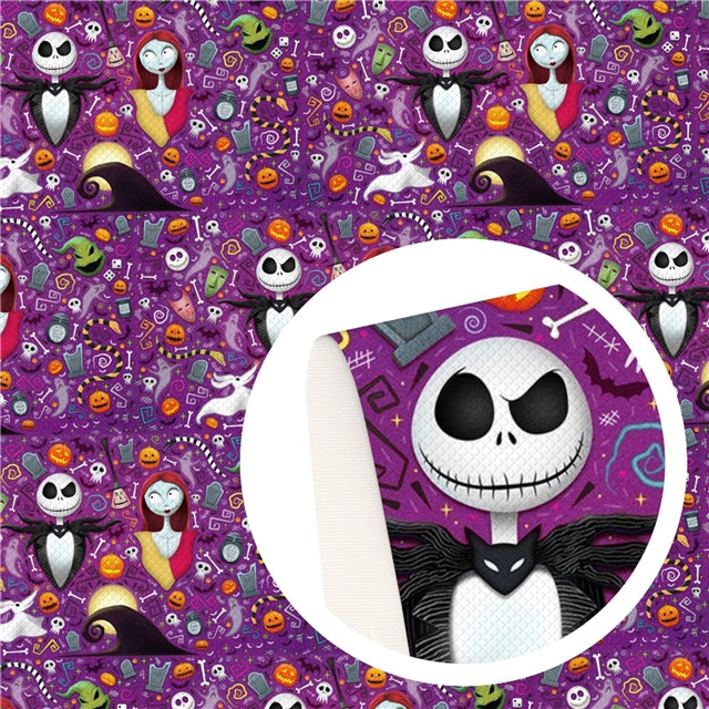Nightmare Before Christmas Textured Liverpool/Bullet Fabric FeeFiFauxLeather