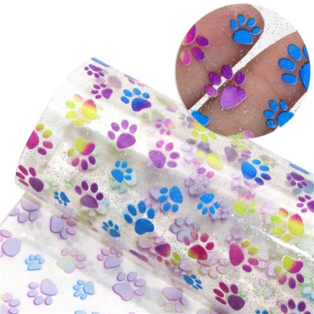 Dog Paws Printed See Through Sheet  Clear Transparent Sheet FeeFiFauxLeather