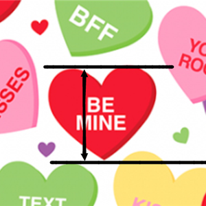 Valentine Candy Hearts Printed See Through,Clear, Transparent Sheet FeeFiFauxLeather