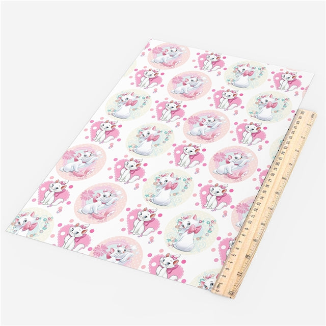 Marie Aristocat Kitten Cat Smooth Printed Faux Leather Sheet FeeFiFauxLeather
