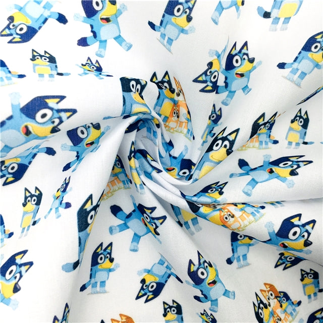 Blue Dog Textured Liverpool/ Bullet Fabric FeeFiFauxLeather