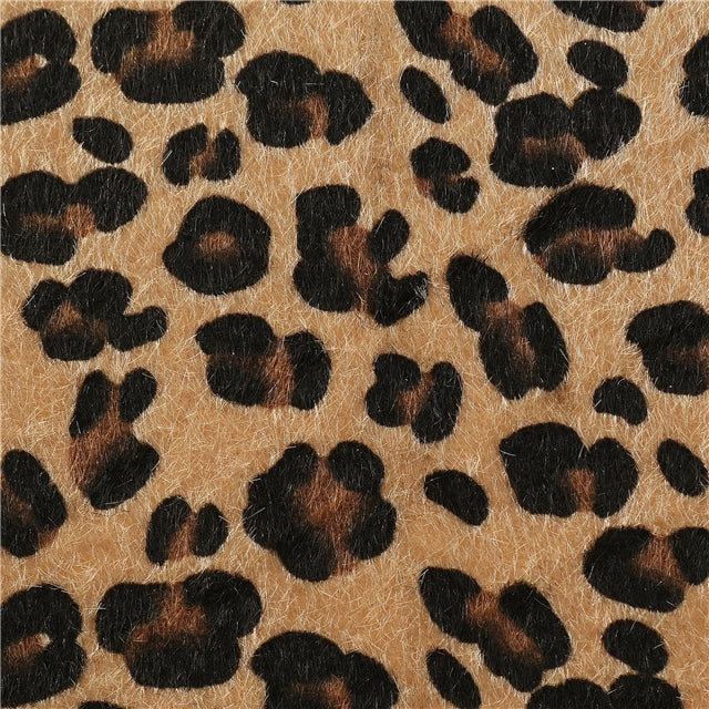 Cheetah Fabric Brown Glitter Double Sided Pattern Faux Leather Sheet FeeFiFauxLeather
