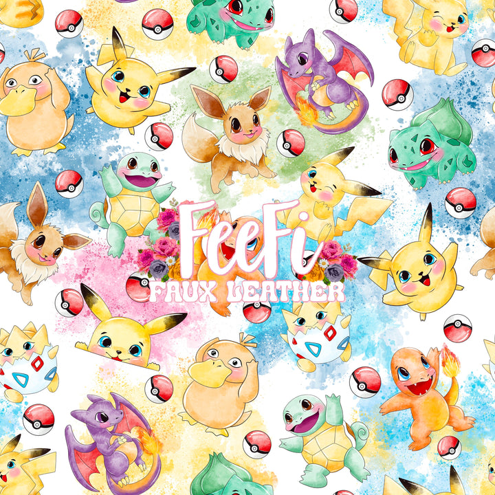 Pokemon Textured Liverpool/ Bullet Fabric with a textured feel FeeFiFauxLeather