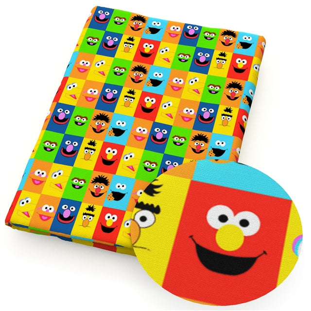 Sesame Street Textured Liverpool/ Bullet Fabric FeeFiFauxLeather