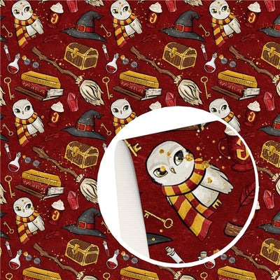Harry Potter Litchi Printed Faux Leather Sheet Litchi has a pebble like feel with bright colors