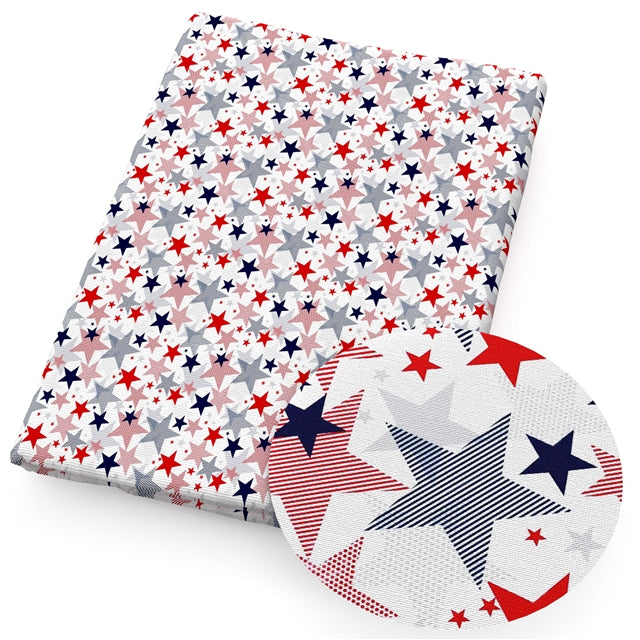 Red, White and Blue July 4th Print Bullet/Liverpool Fabric FeeFiFauxLeather