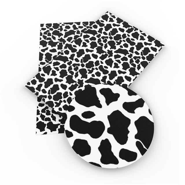 Cow Hide Smooth Printed Faux Leather Sheet FeeFiFauxLeather