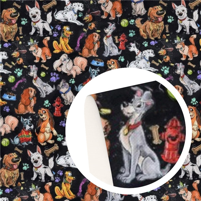 Dogs Lady and The Tramp, 101 Dalmatians Printed Faux Leather FeeFiFauxLeather
