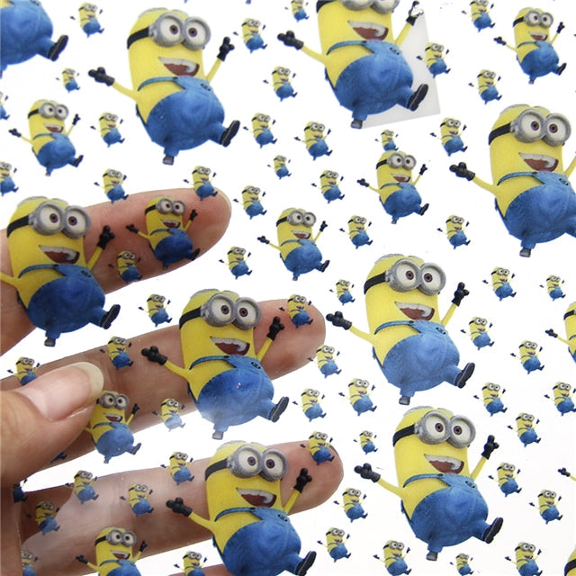 Minions Printed See Through,Clear, Transparent Sheet FeeFiFauxLeather