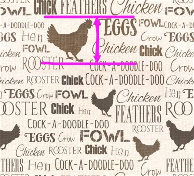 Farm Chicken Smooth Printed Faux Leather Sheet FeeFiFauxLeather