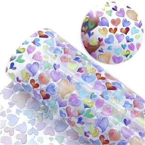 Hearts Printed See Through Vinyl ,Clear, Transparent Vinyl Sheet FeeFiFauxLeather