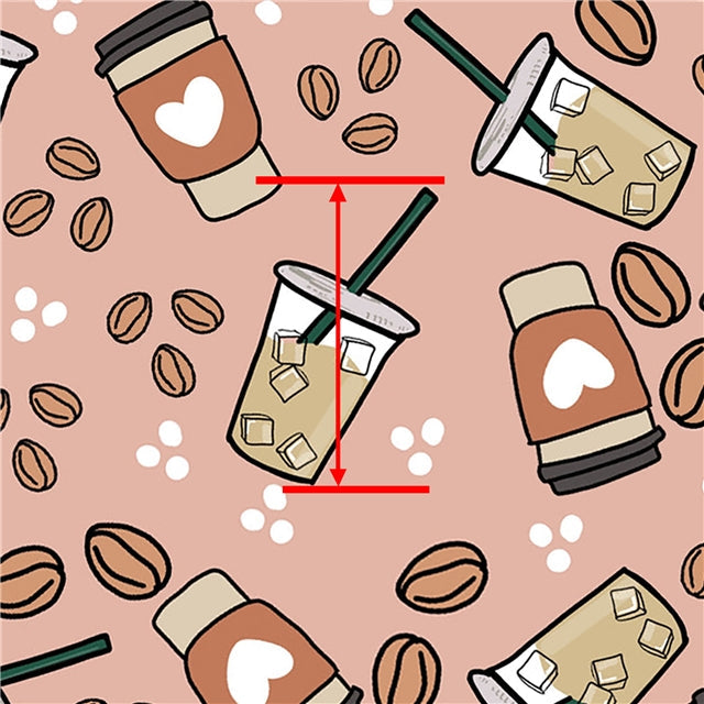 Coffee Latte Fall Printed Faux Leather Sheet FeeFiFauxLeather