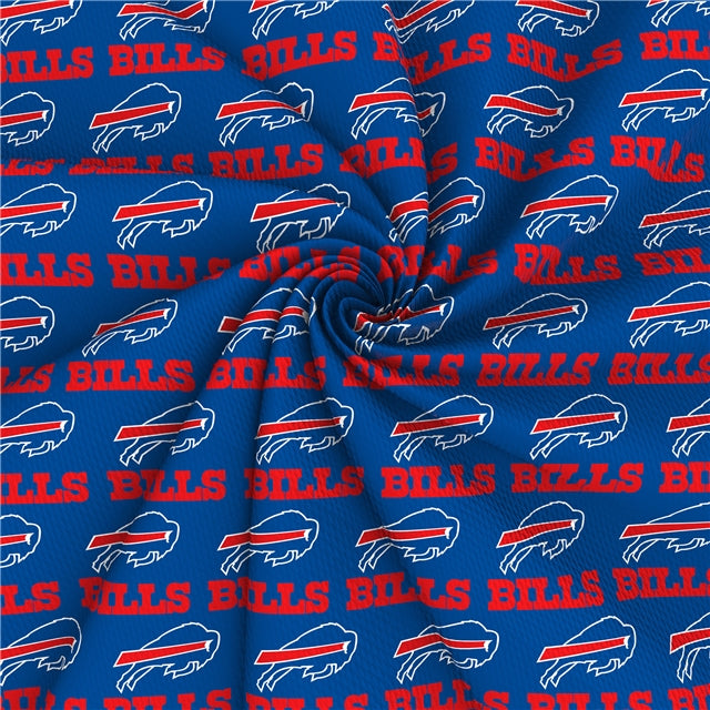 Buffalo Bills Football Textured Liverpool/ Bullet Fabric with a