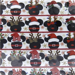 Mouse Christmas Printed See Through,Clear, Transparent Sheet FeeFiFauxLeather