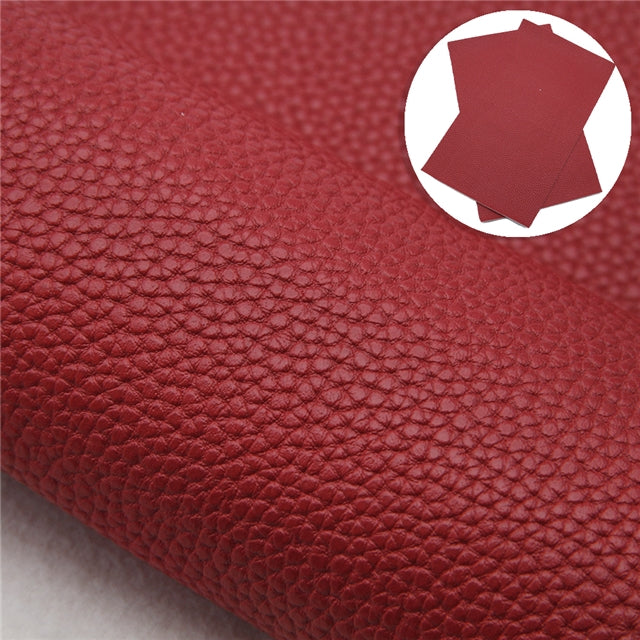 Solid Small Litchi Printed Faux Leather Sheet FeeFiFauxLeather