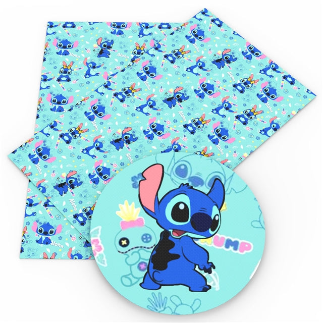 Blue Alien Smooth Printed Faux Leather Sheet FeeFiFauxLeather