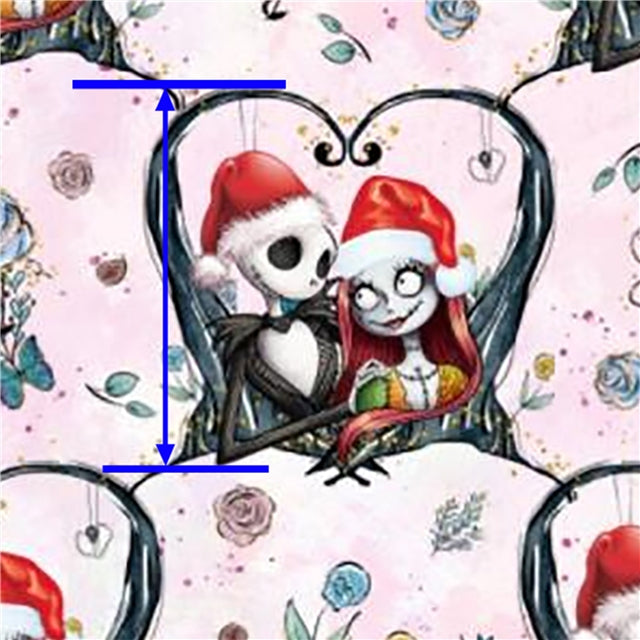 Nightmare Before Christmas Printed Bullet Textured Liverpool Fabric FeeFiFauxLeather