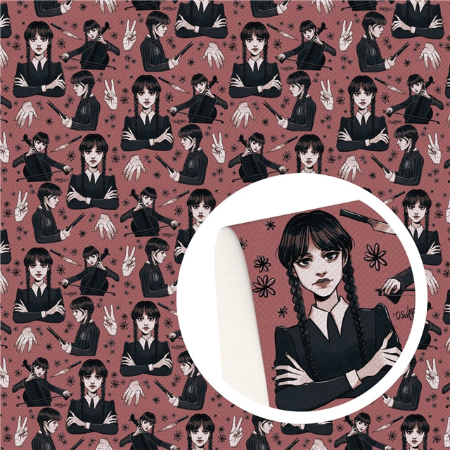 Wednesday Litchi Printed Faux Leather Sheet Litchi has a pebble like feel with bright colors FeeFiFauxLeather