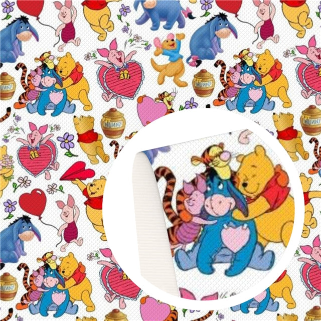 Winnie The Pooh and Friends Textured Liverpool/ Bullet Fabric FeeFiFauxLeather