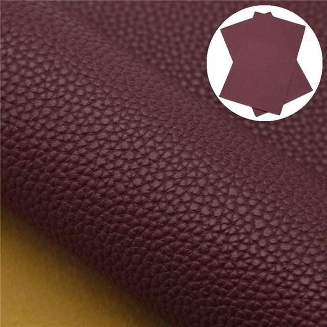Solid Small Litchi Printed Faux Leather Sheet FeeFiFauxLeather