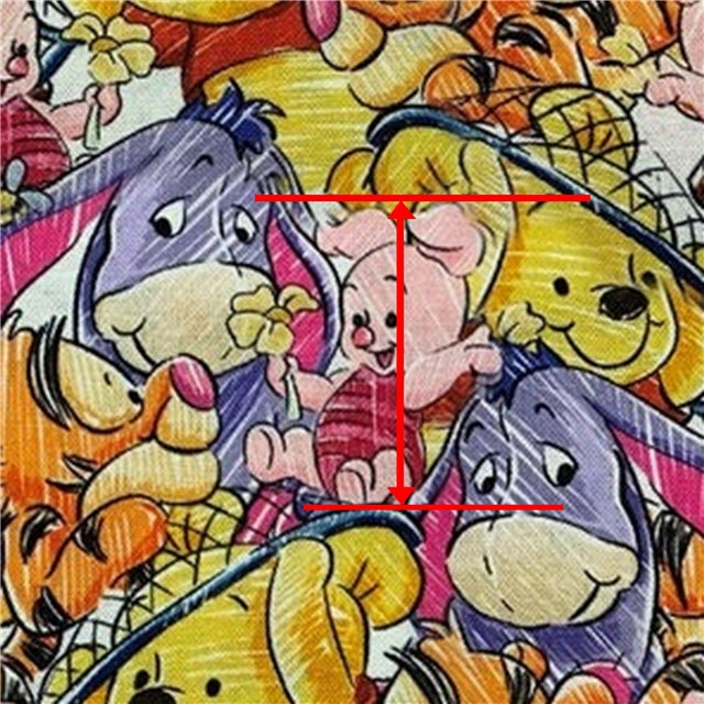 Winnie the Pooh and Friends Litchi Printed Faux Leather Sheet Litchi has a pebble like feel with bright colors
