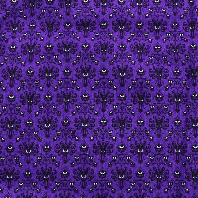 Haunted Mansion Purple Halloween  Textured Liverpool/ Bullet Fabric FeeFiFauxLeather