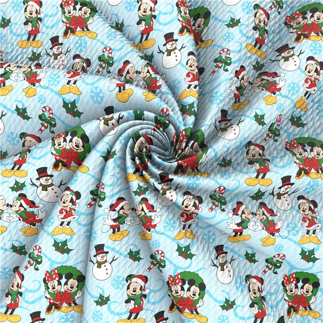 Mouse Christmas Bullet Textured Liverpool Fabric FeeFiFauxLeather