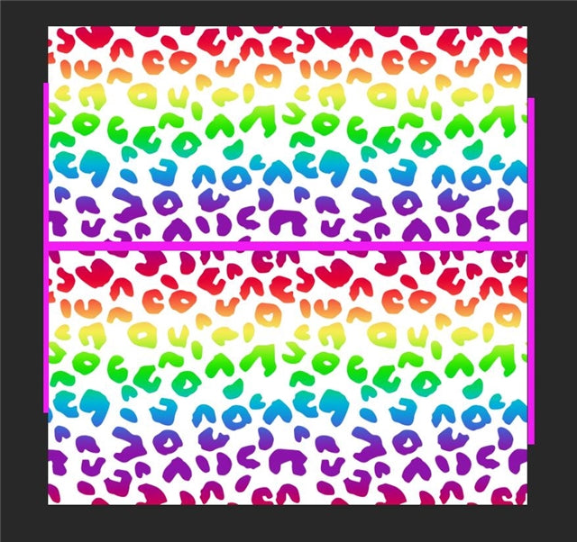 Rainbow Leopard Litchi Printed Faux Leather Sheet Litchi has a pebble like feel with bright colors FeeFiFauxLeather