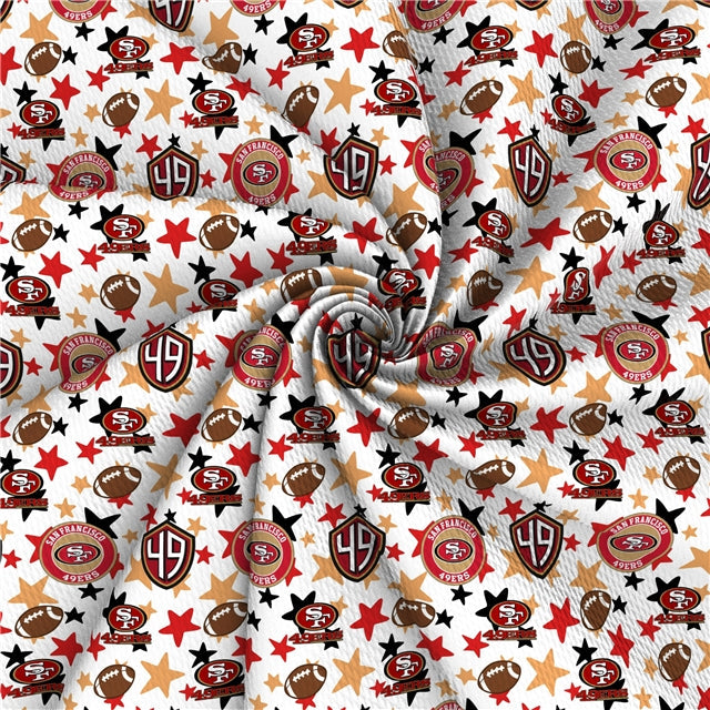 49er’s San Francisco Football Textured Liverpool/ Bullet Fabric FeeFiFauxLeather