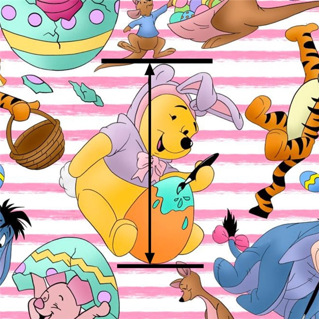 Winnie the Pooh and Friends Easter Print Bullet Textured Liverpool Fabric FeeFiFauxLeather
