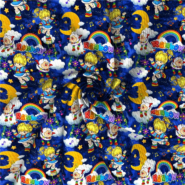 Rainbow Brite Textured Liverpool/ Bullet Fabric FeeFiFauxLeather