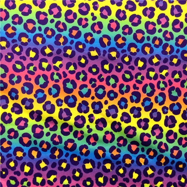 Rainbow Lisa Leopard Bright Colors Liverpool/ Bullet Fabric FeeFiFauxLeather