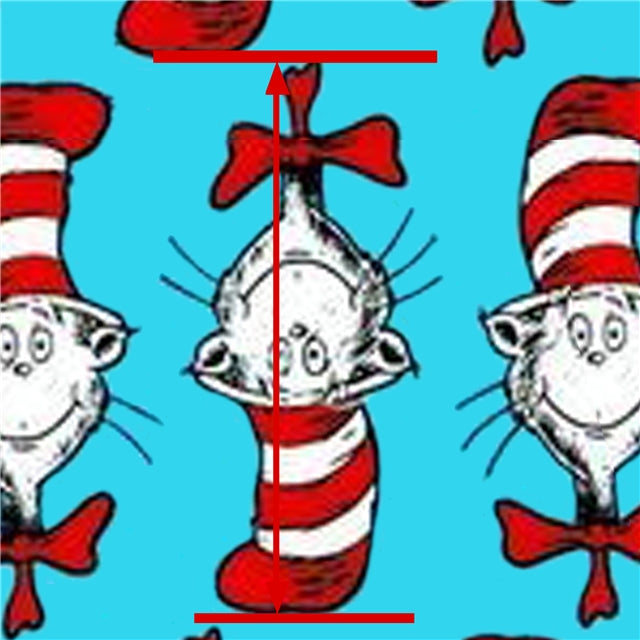 Dr Seuss The Cat In the Hat Litchi Printed Faux Leather Sheet FeeFiFauxLeather