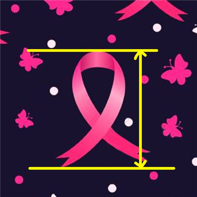 Breast Cancer Ribbon Litchi Printed Faux Leather Sheet FeeFiFauxLeather