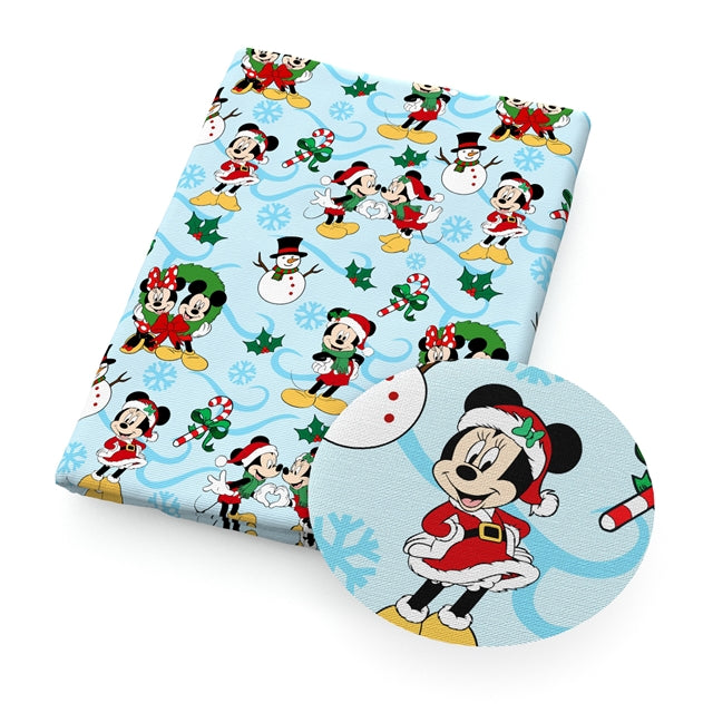 Mouse Christmas Bullet Textured Liverpool Fabric FeeFiFauxLeather