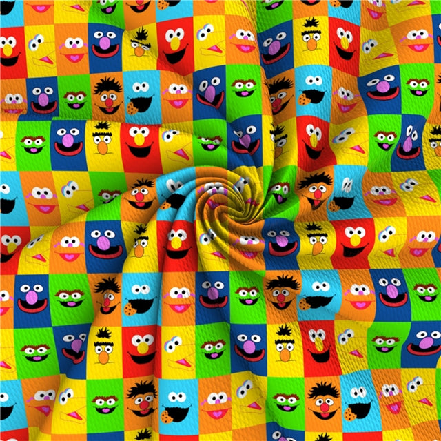 Sesame Street Textured Liverpool/ Bullet Fabric FeeFiFauxLeather