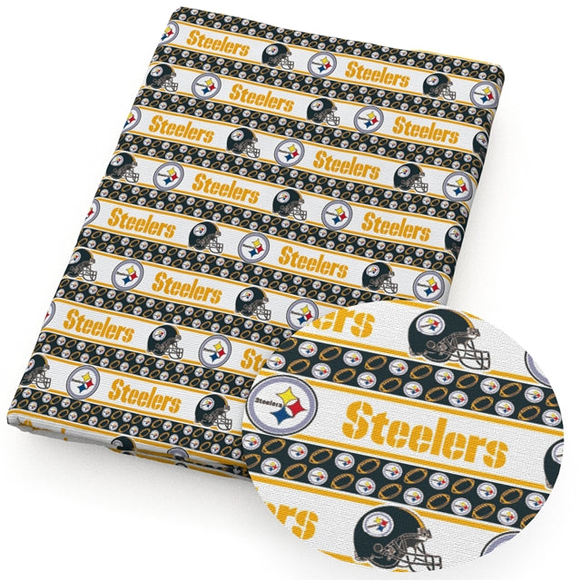 Steelers Football Textured Liverpool/ Bullet Fabric FeeFiFauxLeather