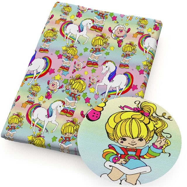 Rainbow Brite Textured Liverpool/ Bullet Fabric FeeFiFauxLeather