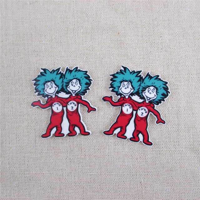 Dr Seuss Thing 1 and Thing 2 Resin 5 piece set FeeFiFauxLeather