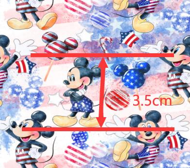 Mouse Red, White and Blue Litchi Printed Faux Leather Sheet Litchi has a pebble like feel with bright colors FeeFiFauxLeather