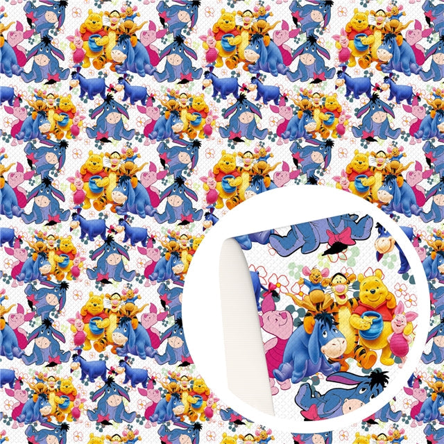 Winnie The Pooh and Friends Textured Liverpool/ Bullet Fabric FeeFiFauxLeather