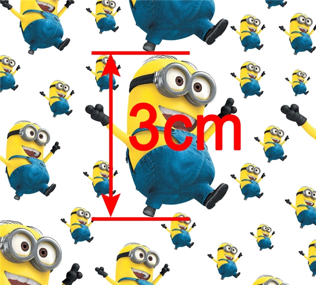 Minions Litchi Printed Faux Leather Sheet FeeFiFauxLeather